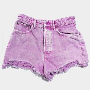 Zara Size 6 Pink Denim Cut Off Shorts